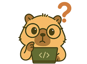 Capybara with question mark